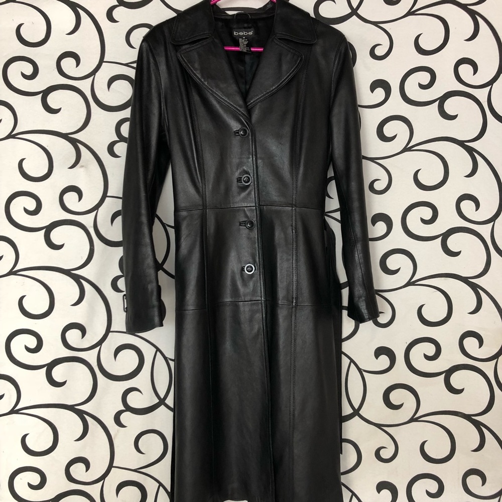 Bebe leather trench coat